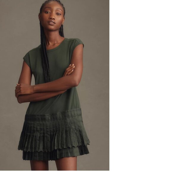 Daily Practice by Anthropologie Solid Set Mini Dress  green new SIZE S green - Picture 3 of 5